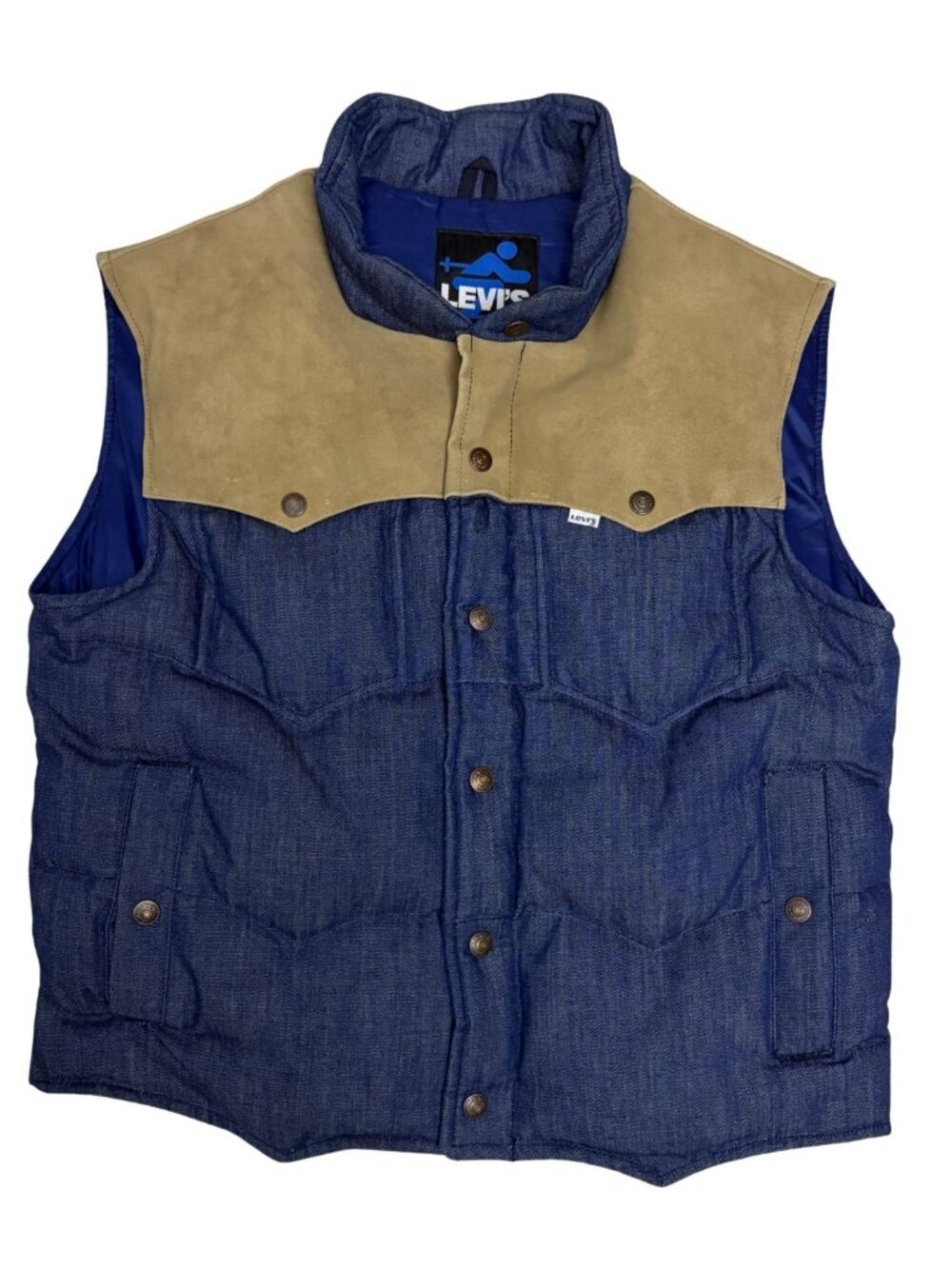 RARE 70s LEVIS SKI Goose Down VINTAGE Puffer Vest Parka Winter Jacket Mens Large - Picture 1 of 8